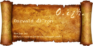 Oszvald Áron névjegykártya